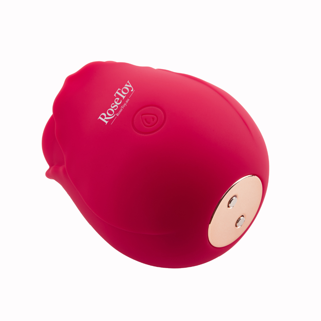 The Rose by RoseToy showing the magnetic charging contacts